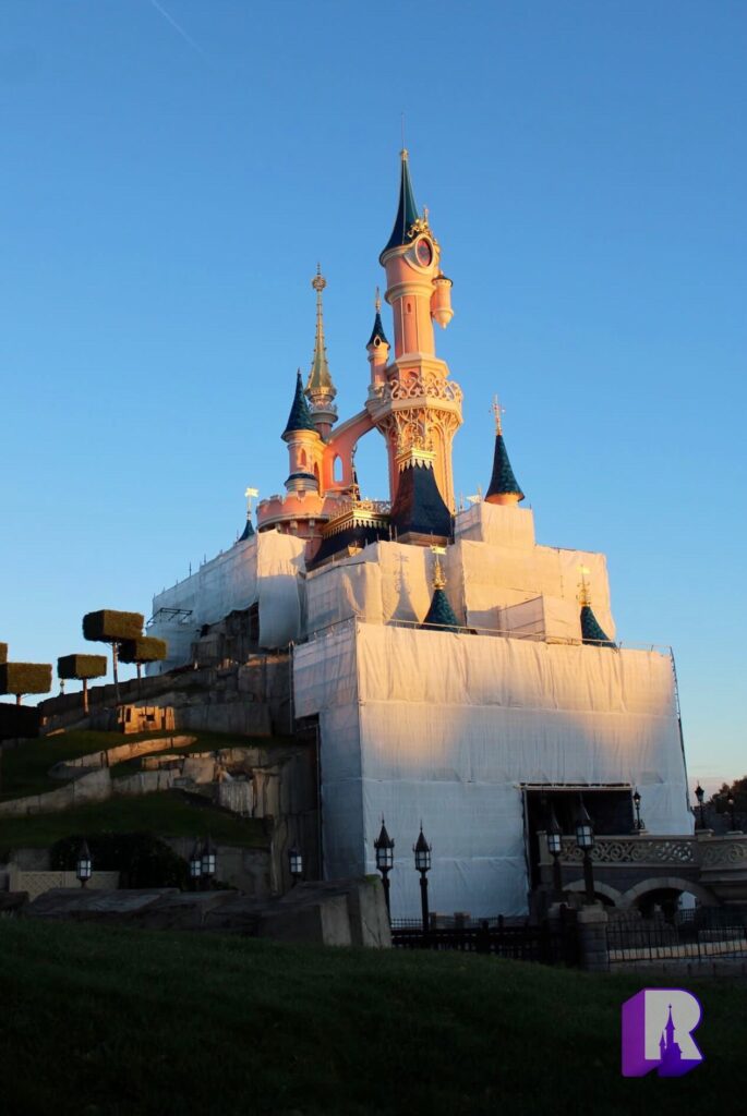 Refurbishment of Sleeping Beauty Castle Announced for Disneyland Paris,  Covered in Tarp During Work